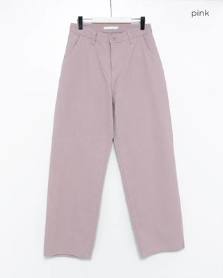 Back flap pocket cotton wide pants