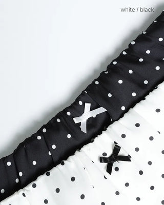Ribbon Dot Satin Trapeze Skirt