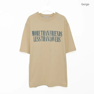 Simple color lettering short-sleeved T-shirt