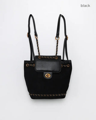 Suede Chain Backpack