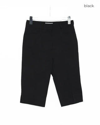 Slit hem slacks capri pants