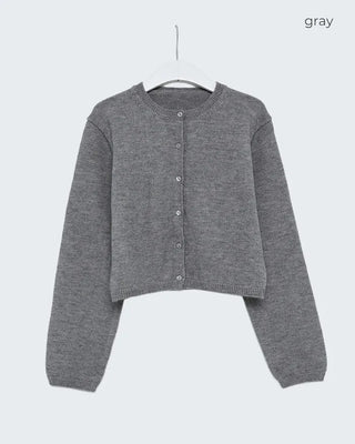 Crop Round Knit Cardigan