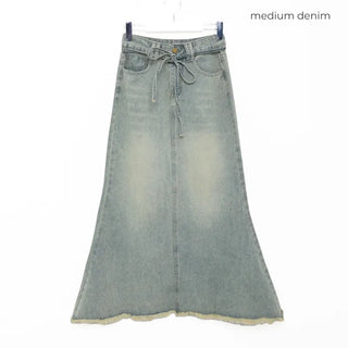 Long denim skirt