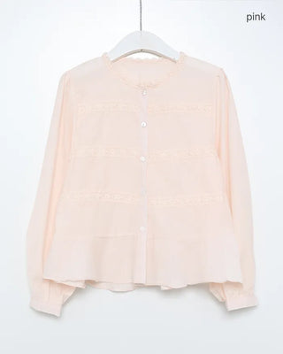 Necklace Point Frill Blouse