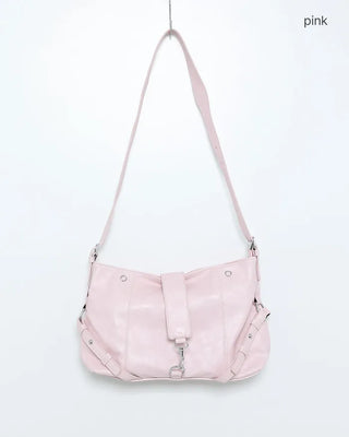 Side buckle point shoulder bag