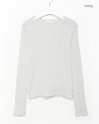 Waffle Mini Flower Slim Long Sleeve Cut and Sew