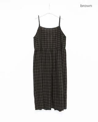 Ribbon check long dress