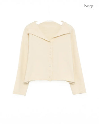 Sailor collar knit cardigan