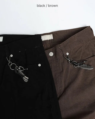Curved cotton pants