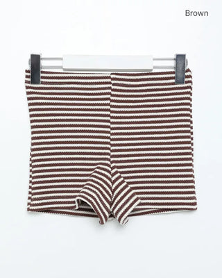 Striped knit shorts