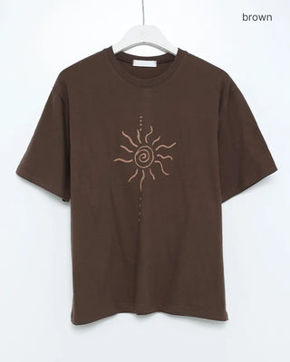Sun motif T-shirt