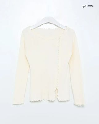 Frill-detail slim knit