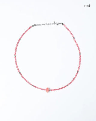 Clear Beads & Silver Flower Necklace
