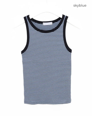 Two-tone striped sleeveless top