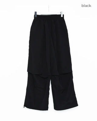 (Unisex) Nylon Parachute Wide Pants
