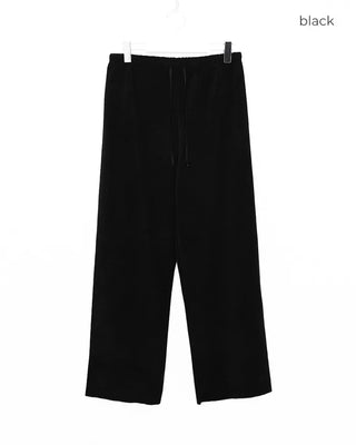 Drawstring waist velour pants