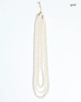Layered pearl necklace