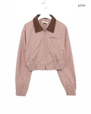 Slash pocket two-tone double-zip jacket