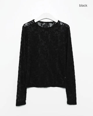 Flower sheer T-shirt