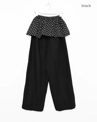 Polka Dot Skirt Layered Cotton Pants