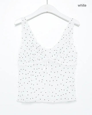 Pindot border sheer bustier