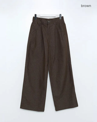 Two-pleat wide-leg pants