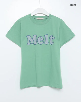 Check Lettering Patch Short Sleeve T-Shirt