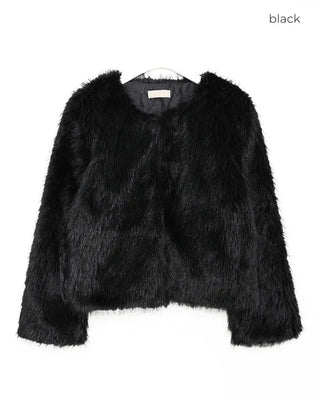 Fur cropped jacket