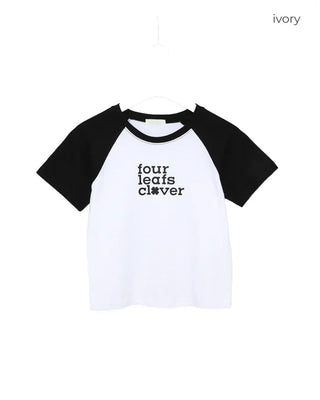 Clover Gravure Cropped Short T-Shirt