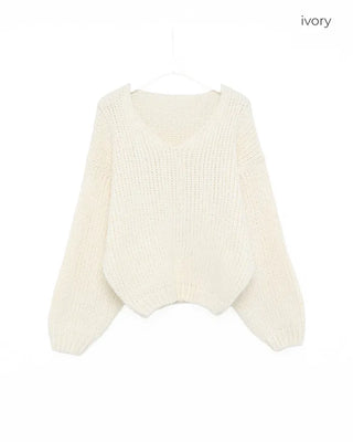 V-neck oversized knit