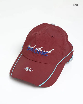 Two-tone stitch nylon racer cap