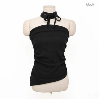 Scarf set ribbed bustier top