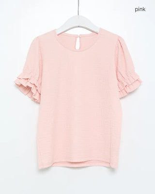 Can-can frill short-sleeved T-shirt
