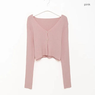 2-button V-neck cardigan