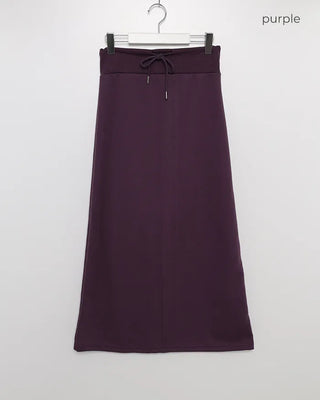 Waist String Sweat Long Skirt