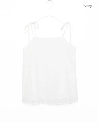 Punching block flower stitch camisole
