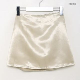 Satin mini skirt