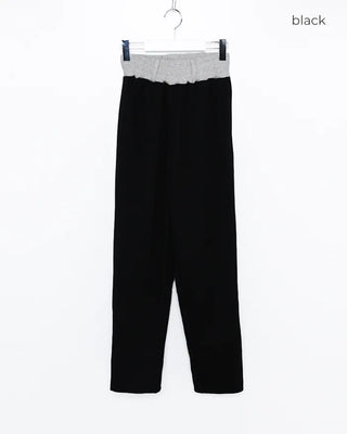 Two-tone wide sweatpants