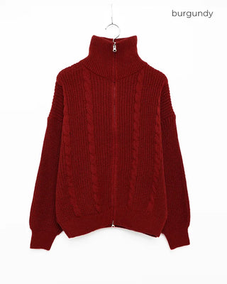 Cable knit oversized cardigan