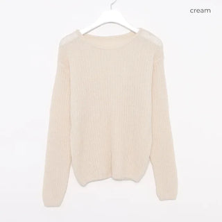 Ribbed long-sleeve wool knit