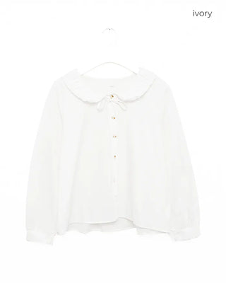 Round collar string blouse