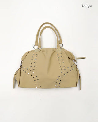 Double rivet line shoulder bag