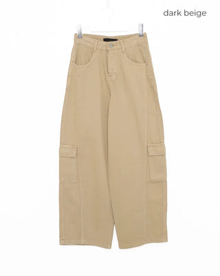 Wide double outseam cotton cargo pants