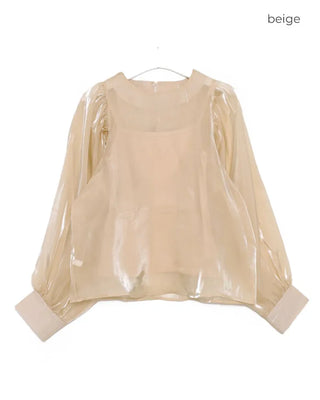Puff-sleeve blouse