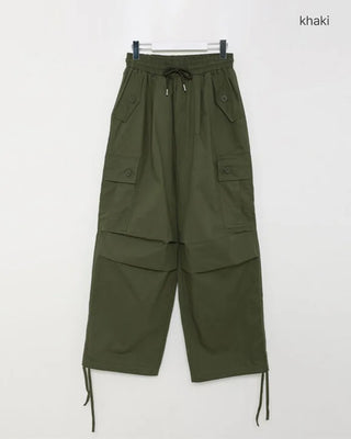 Button pocket wide cargo pants