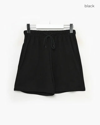Sweat-weight elastic waist shorts