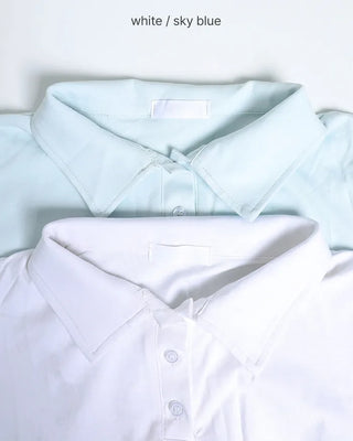 Color neck lace detail short-sleeved T-shirt