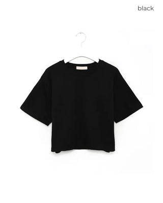 Basic semi-cropped T-shirt