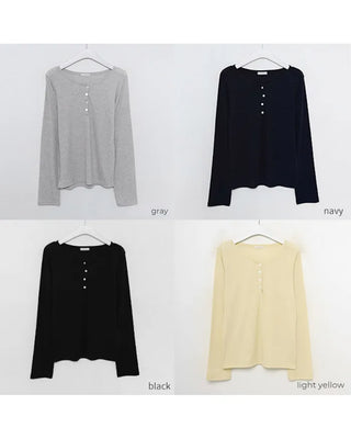 Henley neck cut and sew