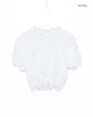 Embossed puff blouse